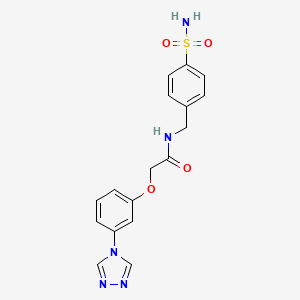 molecular formula C17H17N5O4S B11029968 N-(4-sulfamoylbenzyl)-2-[3-(4H-1,2,4-triazol-4-yl)phenoxy]acetamide 