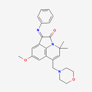 8-Methoxy-4,4-dimethyl-6-(morpholinomethyl)-1-(phenylimino)-4H-pyrrolo[3,2,1-IJ]quinolin-2-one