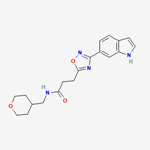 3-[3-(1H-indol-6-yl)-1,2,4-oxadiazol-5-yl]-N-(tetrahydro-2H-pyran-4-ylmethyl)propanamide