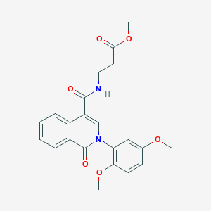 molecular formula C22H22N2O6 B11030002 methyl N-{[2-(2,5-dimethoxyphenyl)-1-oxo-1,2-dihydroisoquinolin-4-yl]carbonyl}-beta-alaninate 