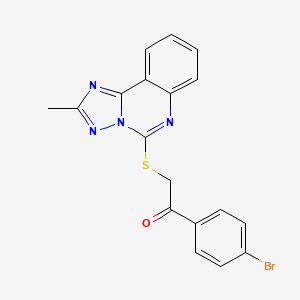 molecular formula C18H13BrN4OS B11030022 1-(4-Bromophenyl)-2-[(2-methyl[1,2,4]triazolo[1,5-c]quinazolin-5-yl)sulfanyl]ethanone 