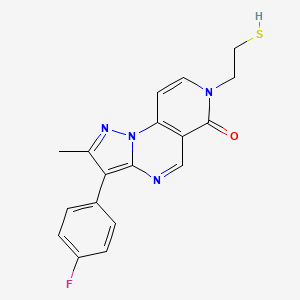 molecular formula C18H15FN4OS B11030053 3-(4-fluorophenyl)-2-methyl-7-(2-sulfanylethyl)pyrazolo[1,5-a]pyrido[3,4-e]pyrimidin-6(7H)-one 