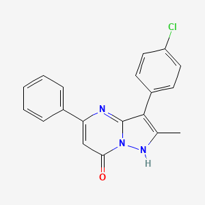 molecular formula C19H14ClN3O B11030061 3-(4-chlorophenyl)-2-methyl-5-phenylpyrazolo[1,5-a]pyrimidin-7(4H)-one 