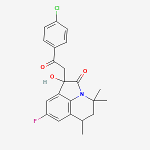 1-[2-(4-chlorophenyl)-2-oxoethyl]-8-fluoro-1-hydroxy-4,4,6-trimethyl-5,6-dihydro-4H-pyrrolo[3,2,1-ij]quinolin-2(1H)-one