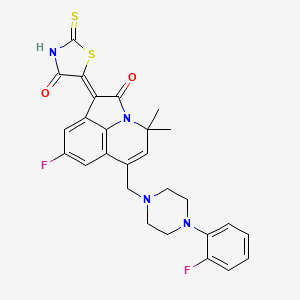 5-[8-Fluoro-6-{[4-(2-fluorophenyl)piperazino]methyl}-4,4-dimethyl-2-oxo-4H-pyrrolo[3,2,1-IJ]quinolin-1(2H)-yliden]-2-thioxo-1,3-thiazolan-4-one