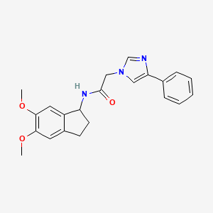 N-(5,6-dimethoxy-2,3-dihydro-1H-inden-1-yl)-2-(4-phenyl-1H-imidazol-1-yl)acetamide