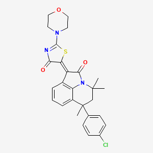 (1Z)-6-(4-chlorophenyl)-4,4,6-trimethyl-1-[2-(morpholin-4-yl)-4-oxo-1,3-thiazol-5(4H)-ylidene]-5,6-dihydro-4H-pyrrolo[3,2,1-ij]quinolin-2(1H)-one