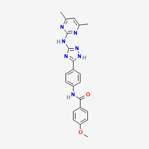 N-(4-{3-[(4,6-dimethylpyrimidin-2-yl)amino]-1H-1,2,4-triazol-5-yl}phenyl)-4-methoxybenzamide