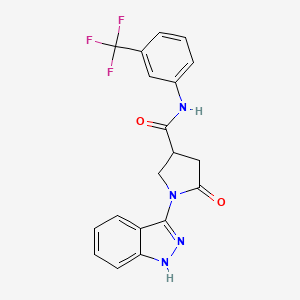 molecular formula C19H15F3N4O2 B11030112 1-(1H-indazol-3-yl)-5-oxo-N-[3-(trifluoromethyl)phenyl]pyrrolidine-3-carboxamide 