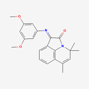 (1E)-1-[(3,5-dimethoxyphenyl)imino]-4,4,6-trimethyl-4H-pyrrolo[3,2,1-ij]quinolin-2(1H)-one