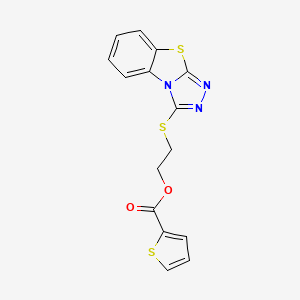 2-([1,2,4]Triazolo[3,4-b][1,3]benzothiazol-3-ylsulfanyl)ethyl thiophene-2-carboxylate