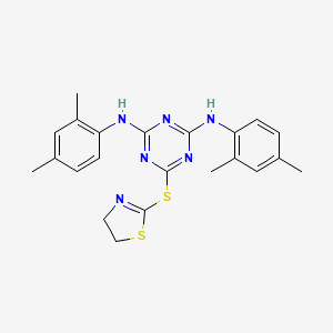 6-(4,5-dihydro-1,3-thiazol-2-ylsulfanyl)-N,N'-bis(2,4-dimethylphenyl)-1,3,5-triazine-2,4-diamine