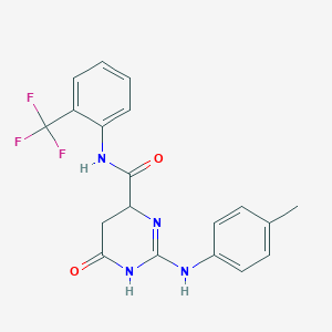 molecular formula C19H17F3N4O2 B11030198 2-[(4-methylphenyl)amino]-6-oxo-N-[2-(trifluoromethyl)phenyl]-3,4,5,6-tetrahydropyrimidine-4-carboxamide 