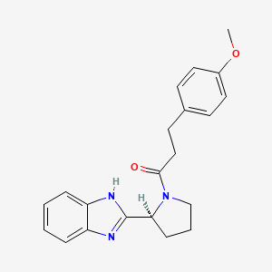 molecular formula C21H23N3O2 B11030200 1-[(2S)-2-(1H-benzimidazol-2-yl)pyrrolidin-1-yl]-3-(4-methoxyphenyl)propan-1-one 