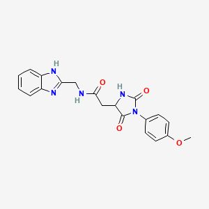 N-(1H-benzimidazol-2-ylmethyl)-2-[1-(4-methoxyphenyl)-2,5-dioxoimidazolidin-4-yl]acetamide