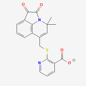 molecular formula C20H16N2O4S B11030232 2-{[(4,4-dimethyl-1,2-dioxo-1,2-dihydro-4H-pyrrolo[3,2,1-ij]quinolin-6-yl)methyl]sulfanyl}pyridine-3-carboxylic acid 