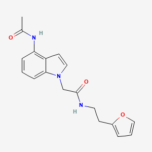 molecular formula C18H19N3O3 B11030243 2-[4-(acetylamino)-1H-indol-1-yl]-N-[2-(furan-2-yl)ethyl]acetamide 