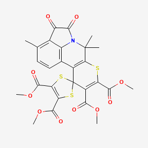 tetramethyl 3',7',7'-trimethyl-4',5'-dioxo-4',5'-dihydro-7'H-spiro[1,3-dithiole-2,11'-pyrrolo[3,2,1-ij]thiopyrano[2,3-c]quinoline]-4,5,9',10'-tetracarboxylate