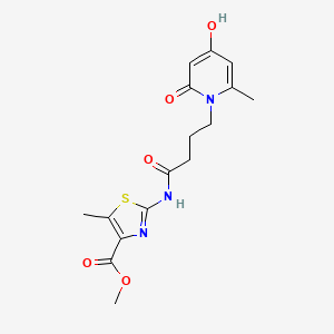 molecular formula C16H19N3O5S B11030257 methyl 2-{[4-(4-hydroxy-6-methyl-2-oxopyridin-1(2H)-yl)butanoyl]amino}-5-methyl-1,3-thiazole-4-carboxylate 