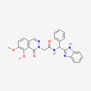 N-[1H-benzimidazol-2-yl(phenyl)methyl]-2-(7,8-dimethoxy-1-oxophthalazin-2(1H)-yl)acetamide