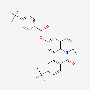 molecular formula C34H39NO3 B11030265 1-[(4-Tert-butylphenyl)carbonyl]-2,2,4-trimethyl-1,2-dihydroquinolin-6-yl 4-tert-butylbenzoate 