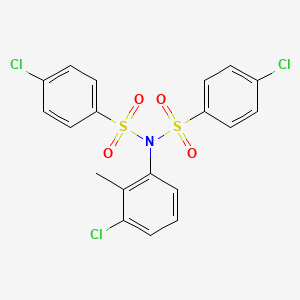 molecular formula C19H14Cl3NO4S2 B11030287 4-chloro-N-(3-chloro-2-methylphenyl)-N-[(4-chlorophenyl)sulfonyl]benzenesulfonamide 