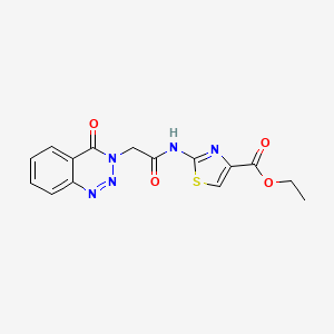 molecular formula C15H13N5O4S B11030295 ethyl 2-{[(4-oxo-1,2,3-benzotriazin-3(4H)-yl)acetyl]amino}-1,3-thiazole-4-carboxylate 