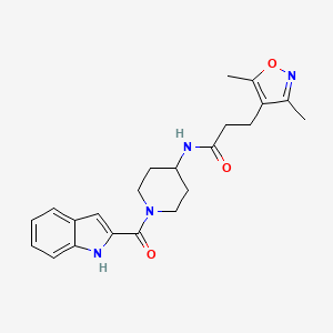 3-(3,5-dimethyl-1,2-oxazol-4-yl)-N-[1-(1H-indol-2-ylcarbonyl)piperidin-4-yl]propanamide