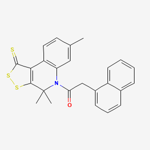 molecular formula C25H21NOS3 B11030333 2-(naphthalen-1-yl)-1-(4,4,7-trimethyl-1-thioxo-1,4-dihydro-5H-[1,2]dithiolo[3,4-c]quinolin-5-yl)ethanone 