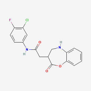 N-(3-chloro-4-fluorophenyl)-2-(2-oxo-2,3,4,5-tetrahydro-1,5-benzoxazepin-3-yl)acetamide