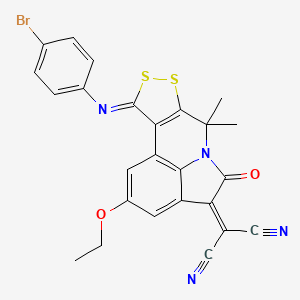 [(10Z)-10-[(4-bromophenyl)imino]-2-ethoxy-7,7-dimethyl-5-oxo-7,10-dihydro[1,2]dithiolo[3,4-c]pyrrolo[3,2,1-ij]quinolin-4(5H)-ylidene]propanedinitrile