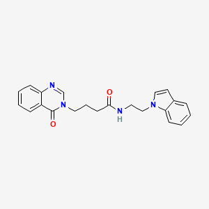 molecular formula C22H22N4O2 B11030381 N-[2-(1H-indol-1-yl)ethyl]-4-(4-oxoquinazolin-3(4H)-yl)butanamide 