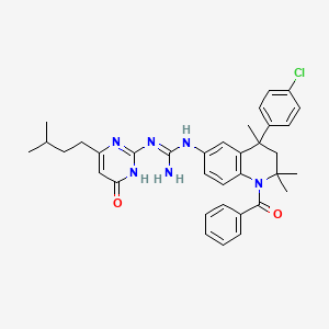 1-[4-(4-Chlorophenyl)-2,2,4-trimethyl-1-(phenylcarbonyl)-1,2,3,4-tetrahydroquinolin-6-yl]-3-[4-(3-methylbutyl)-6-oxo-1,6-dihydropyrimidin-2-yl]guanidine