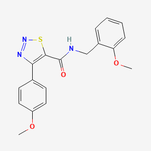 molecular formula C18H17N3O3S B11030389 N-(2-methoxybenzyl)-4-(4-methoxyphenyl)-1,2,3-thiadiazole-5-carboxamide 