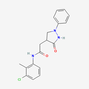 molecular formula C18H18ClN3O2 B11030398 N-(3-chloro-2-methylphenyl)-2-(3-oxo-1-phenylpyrazolidin-4-yl)acetamide 