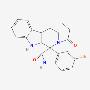 molecular formula C21H18BrN3O2 B11030405 5'-bromo-2-propanoyl-2,3,4,9-tetrahydrospiro[beta-carboline-1,3'-indol]-2'(1'H)-one 