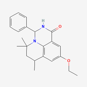 molecular formula C22H26N2O2 B11030431 9-ethoxy-5,5,7-trimethyl-3-phenyl-2,3,6,7-tetrahydro-1H,5H-pyrido[3,2,1-ij]quinazolin-1-one 