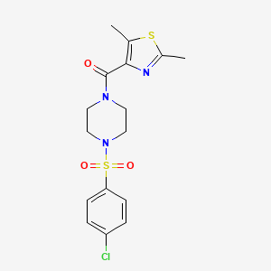 {4-[(4-Chlorophenyl)sulfonyl]piperazin-1-yl}(2,5-dimethyl-1,3-thiazol-4-yl)methanone