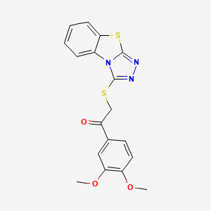 1-(3,4-Dimethoxyphenyl)-2-([1,2,4]triazolo[3,4-b][1,3]benzothiazol-3-ylthio)ethanone