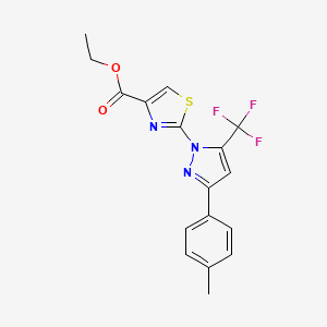 ethyl 2-[3-(4-methylphenyl)-5-(trifluoromethyl)-1H-pyrazol-1-yl]-1,3-thiazole-4-carboxylate