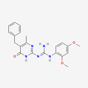 molecular formula C21H23N5O3 B11030484 1-(5-Benzyl-4-methyl-6-oxo-1,6-dihydropyrimidin-2-yl)-3-(2,4-dimethoxyphenyl)guanidine 