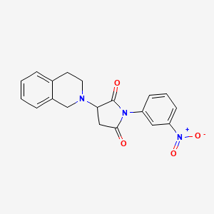 molecular formula C19H17N3O4 B11030486 3-(3,4-dihydroisoquinolin-2(1H)-yl)-1-(3-nitrophenyl)pyrrolidine-2,5-dione 