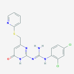 1-(2,4-Dichlorophenyl)-3-{6-oxo-4-[(pyridin-2-ylsulfanyl)methyl]-1,6-dihydropyrimidin-2-yl}guanidine