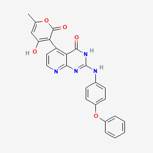 molecular formula C25H18N4O5 B11030499 4-hydroxy-3-{4-hydroxy-2-[(4-phenoxyphenyl)amino]pyrido[2,3-d]pyrimidin-5-yl}-6-methyl-2H-pyran-2-one 