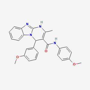 molecular formula C26H24N4O3 B11030500 4-(3-methoxyphenyl)-N-(4-methoxyphenyl)-2-methyl-1,4-dihydropyrimido[1,2-a]benzimidazole-3-carboxamide 