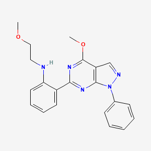 N-(2-methoxyethyl)-2-(4-methoxy-1-phenyl-1H-pyrazolo[3,4-d]pyrimidin-6-yl)aniline