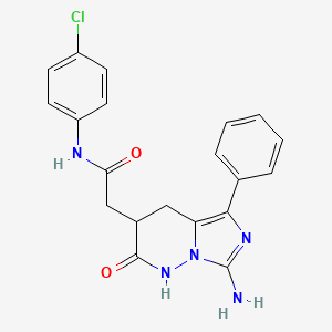 molecular formula C20H18ClN5O2 B11030514 2-(7-amino-2-oxo-5-phenyl-1,2,3,4-tetrahydroimidazo[1,5-b]pyridazin-3-yl)-N-(4-chlorophenyl)acetamide 