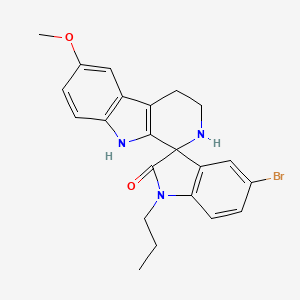 molecular formula C22H22BrN3O2 B11030519 5'-bromo-6-methoxy-1'-propyl-2,3,4,9-tetrahydrospiro[beta-carboline-1,3'-indol]-2'(1'H)-one 