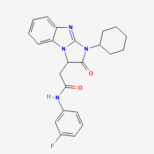 molecular formula C23H23FN4O2 B11030528 2-(1-cyclohexyl-2-oxo-2,3-dihydro-1H-imidazo[1,2-a]benzimidazol-3-yl)-N-(3-fluorophenyl)acetamide 