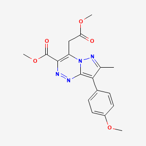 molecular formula C18H18N4O5 B11030544 Methyl 4-(2-methoxy-2-oxoethyl)-8-(4-methoxyphenyl)-7-methylpyrazolo[5,1-c][1,2,4]triazine-3-carboxylate 